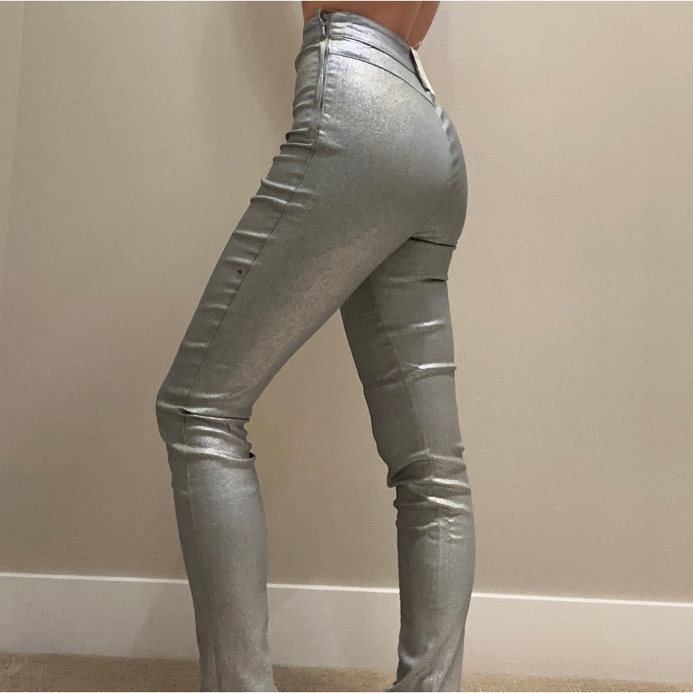Silver high waisted pants. Size 4.